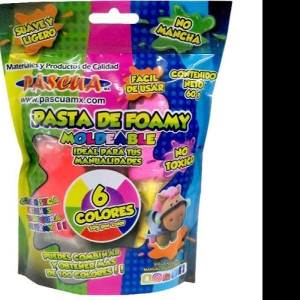 FOAMY MOLDEABLE 60G. PAQ.C6 MIX BASIC. PASCUA E.24 C.96